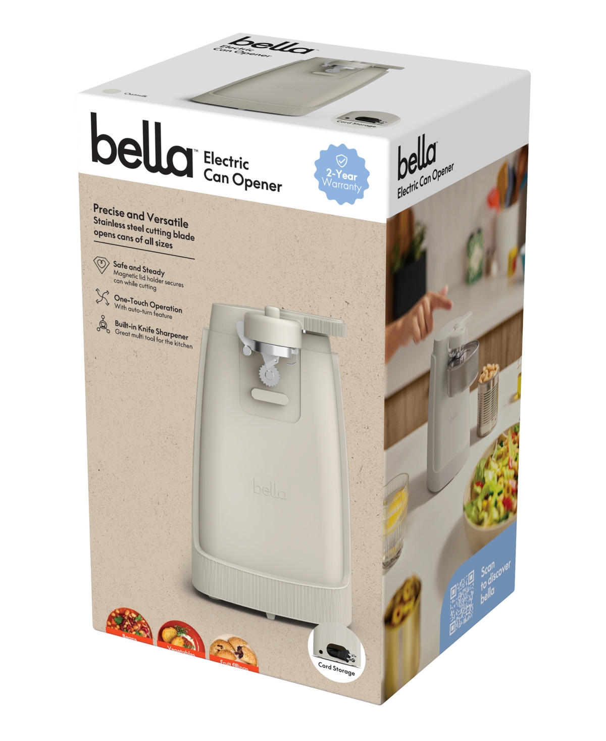 Bella Electric Can Opener In Oatmilk