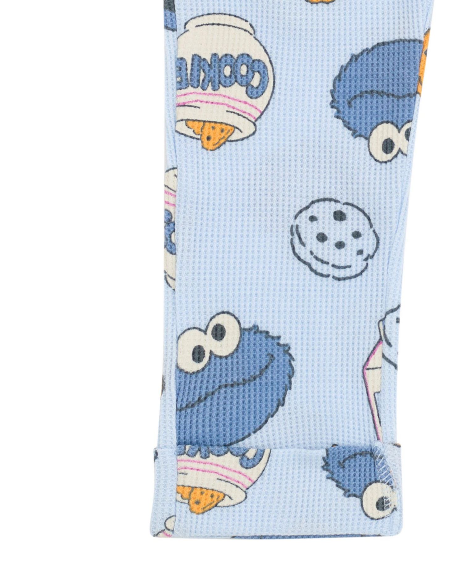 Little Boys Cookie Monster Waffle Knit Pullover Sweatshirt and Jogger Pants Outfit Set
