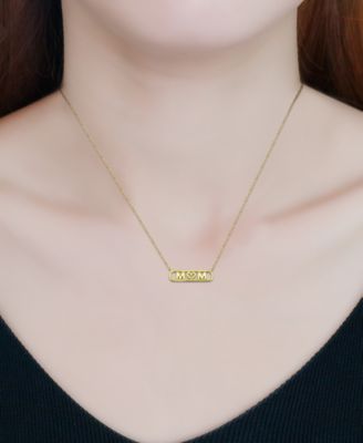 MOM Heart Pendant Necklace in 18k Gold-Plated Sterling Silver (also in Sterling Silver), 16" + 2" extender, Exclusively at Macy's 