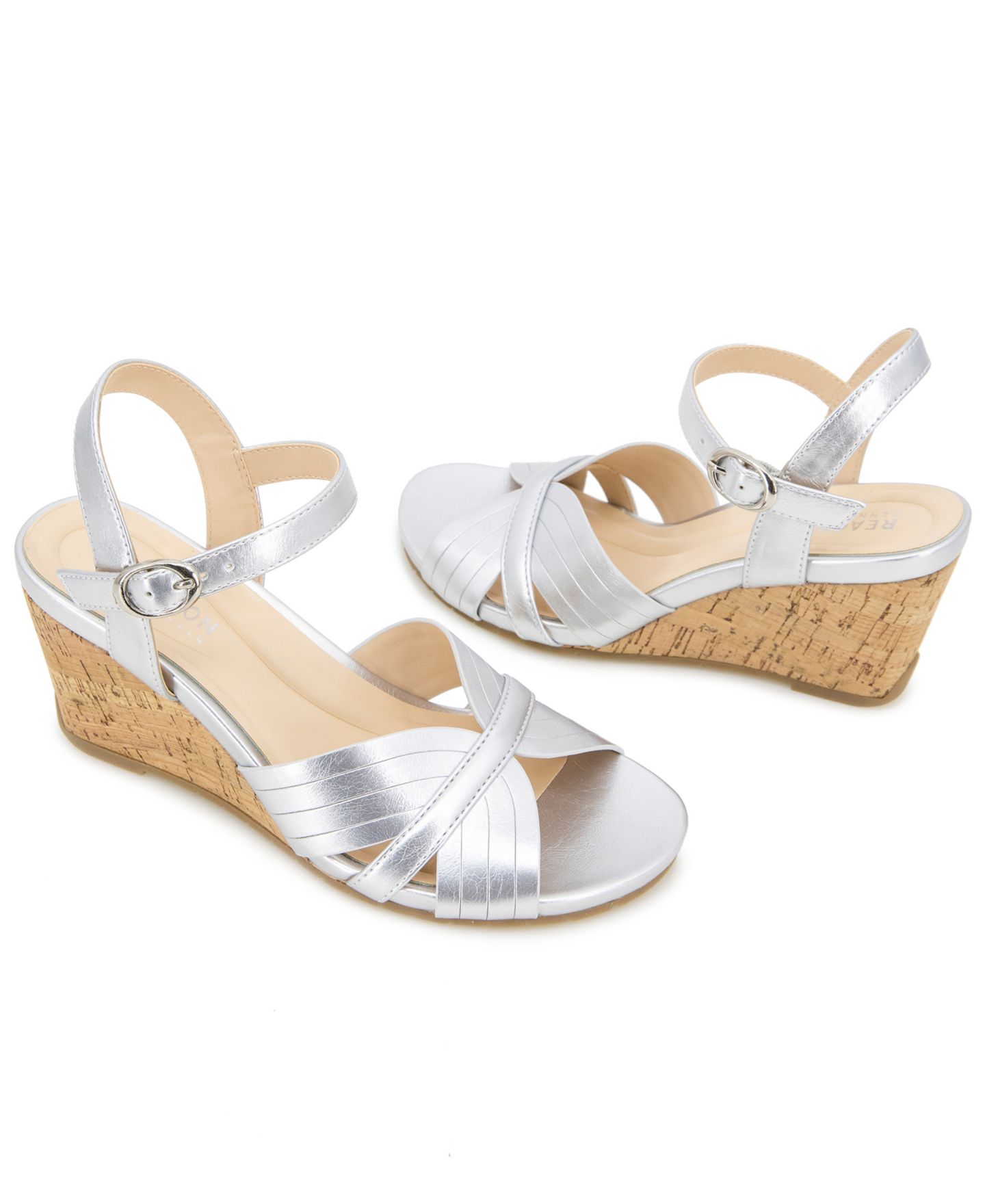 Женские сандалии Kenneth Cole Reaction Gomi Wedge, цвет: Серебряный — фото 8