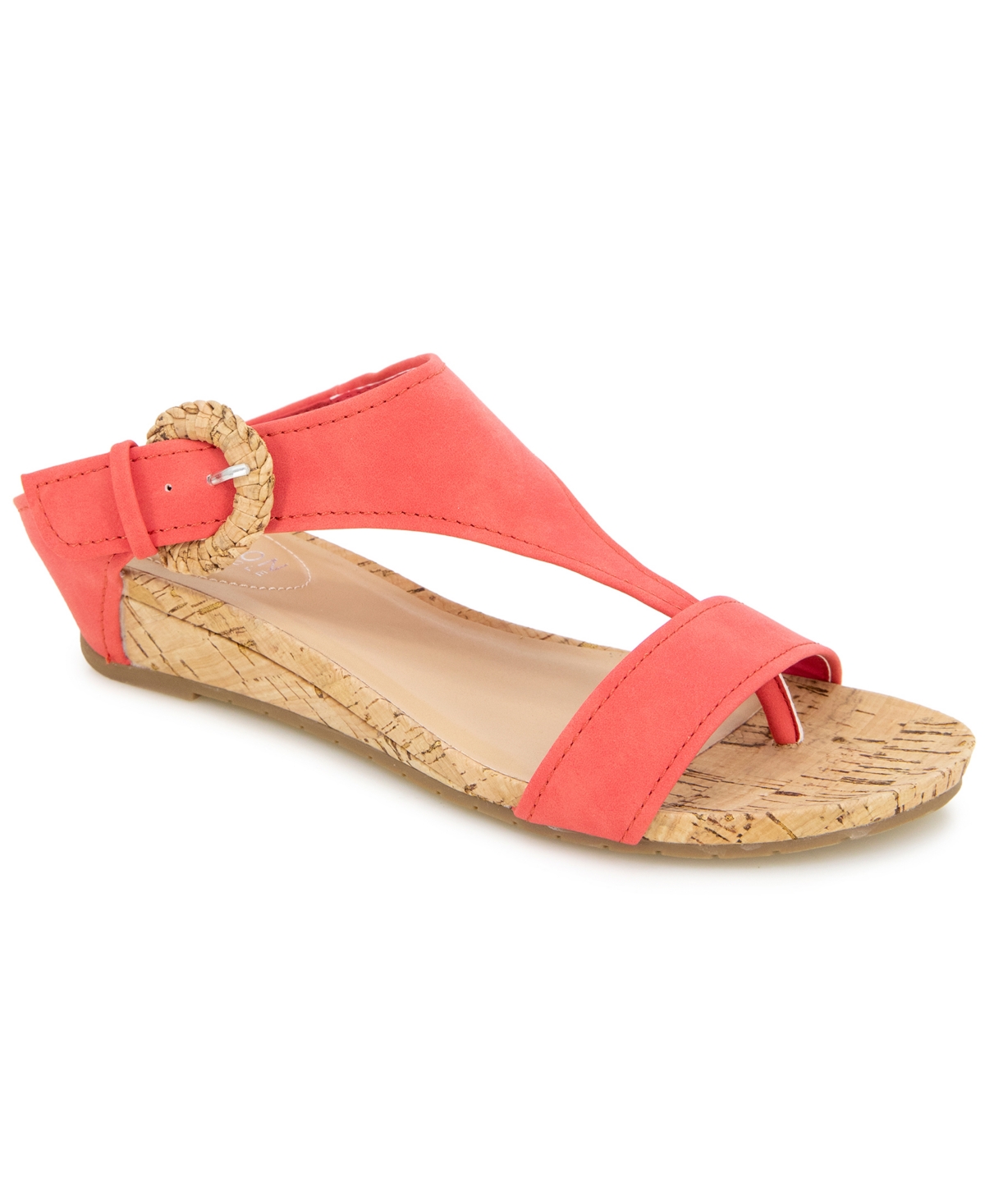 Kenneth Cole Reaction Women's Great Buckle Wedge Sandals In Geranium