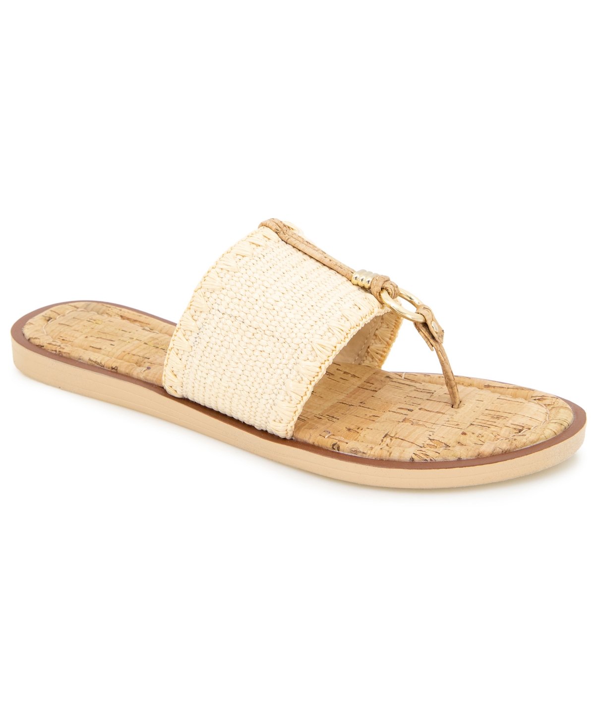Kenneth Cole Reaction Women's Sabriya Slide Flat Sandals In Natural Raffia
