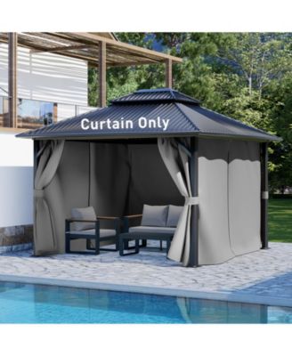 12' x 14' Gazebo Curtain Set Protecting Privacy Side Walls 4 Panels,Curtain Only