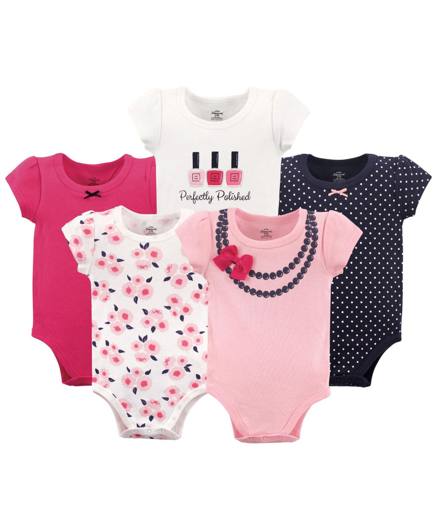 Baby Girls Treasure 5-Piece Bodysuit Collection
