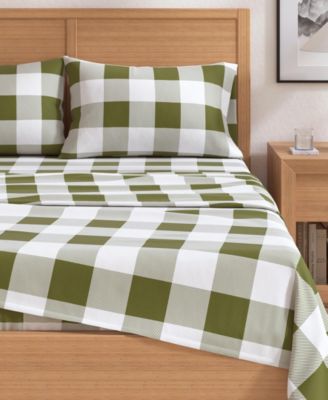 Ultra-Soft Turkish Cotton Plaid Flannel Sheet Set