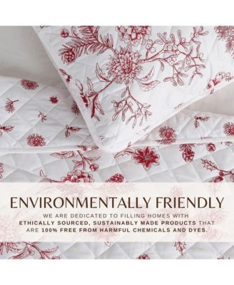 Festive Holiday Reversible Microfiber Quilt Set with Shams