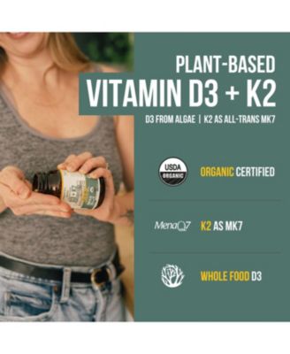 Organic Plant-D3 + K2 5000 IU Capsules Supplement