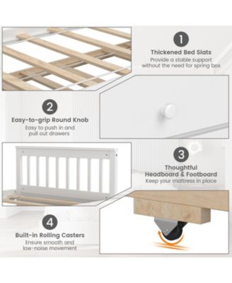 Twin Captain's Bed with Trundle and 3 Storage Drawers