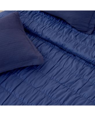 Textured Spandex Solid Quilt Set With Shams