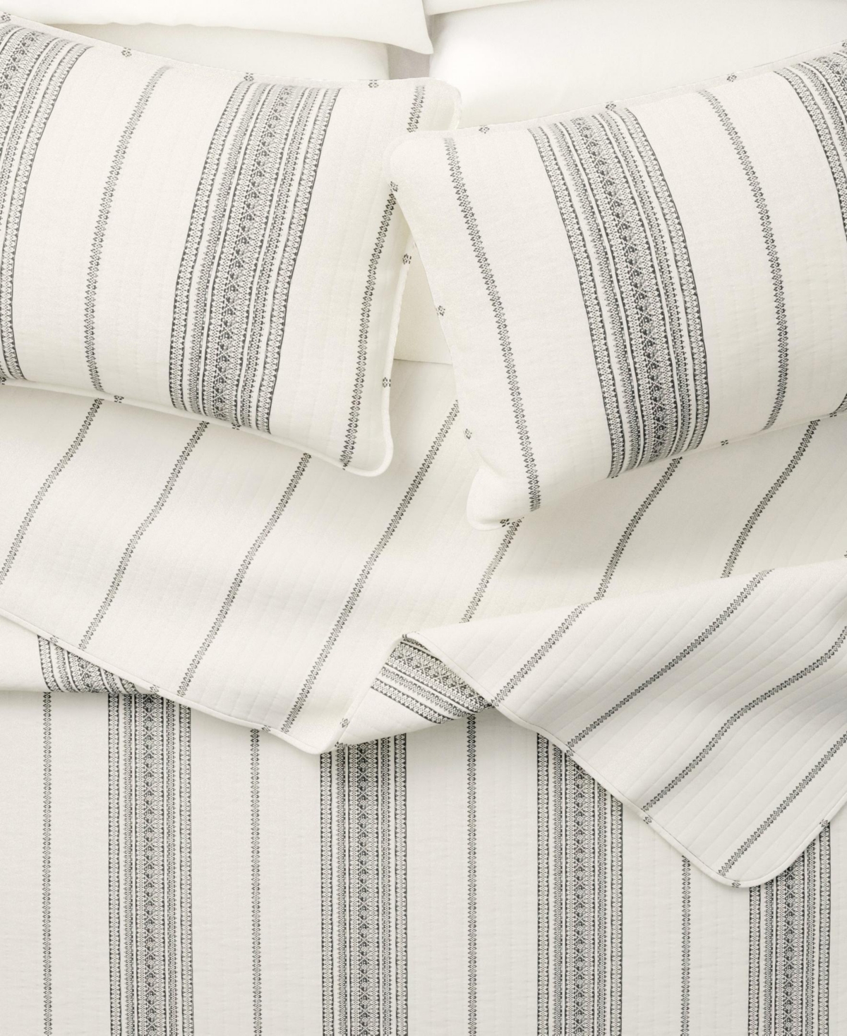 Linery & Co. Farmhouse Stripe Microfiber Quilt Set With Shams