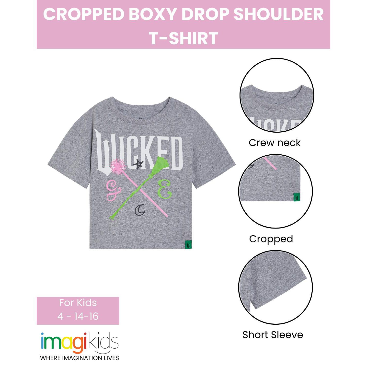 Little Girls Cropped Drop Shoulder T-Shirt