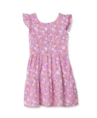 Girls Flutter Sleeve Gauze Dress