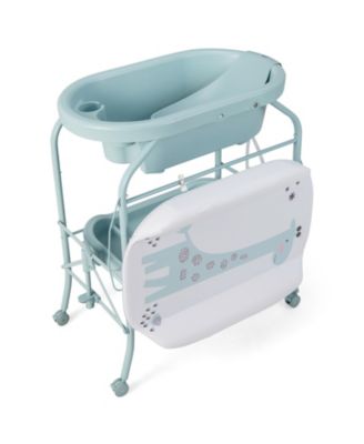 Portable Baby Changing Table with Storage Basket and Shelves