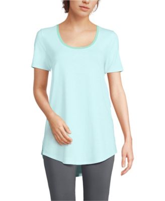 Women's Short Sleeve Power Performance Scoop Neck Curved Hem Tunic Tee