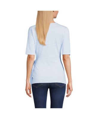 Women's Elbow Sleeve Lightweight Jersey Side Tie Blouse