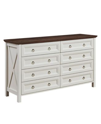 Farmhouse 8 Drawers Dresser Chests for Bedroom, Wood Rustic Tall Chest ...