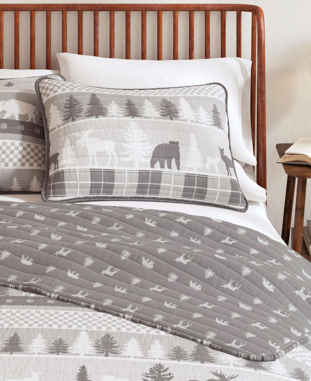 Linery & Co. Rustic Woodland Reversible Microfiber Quilt Set with Shams