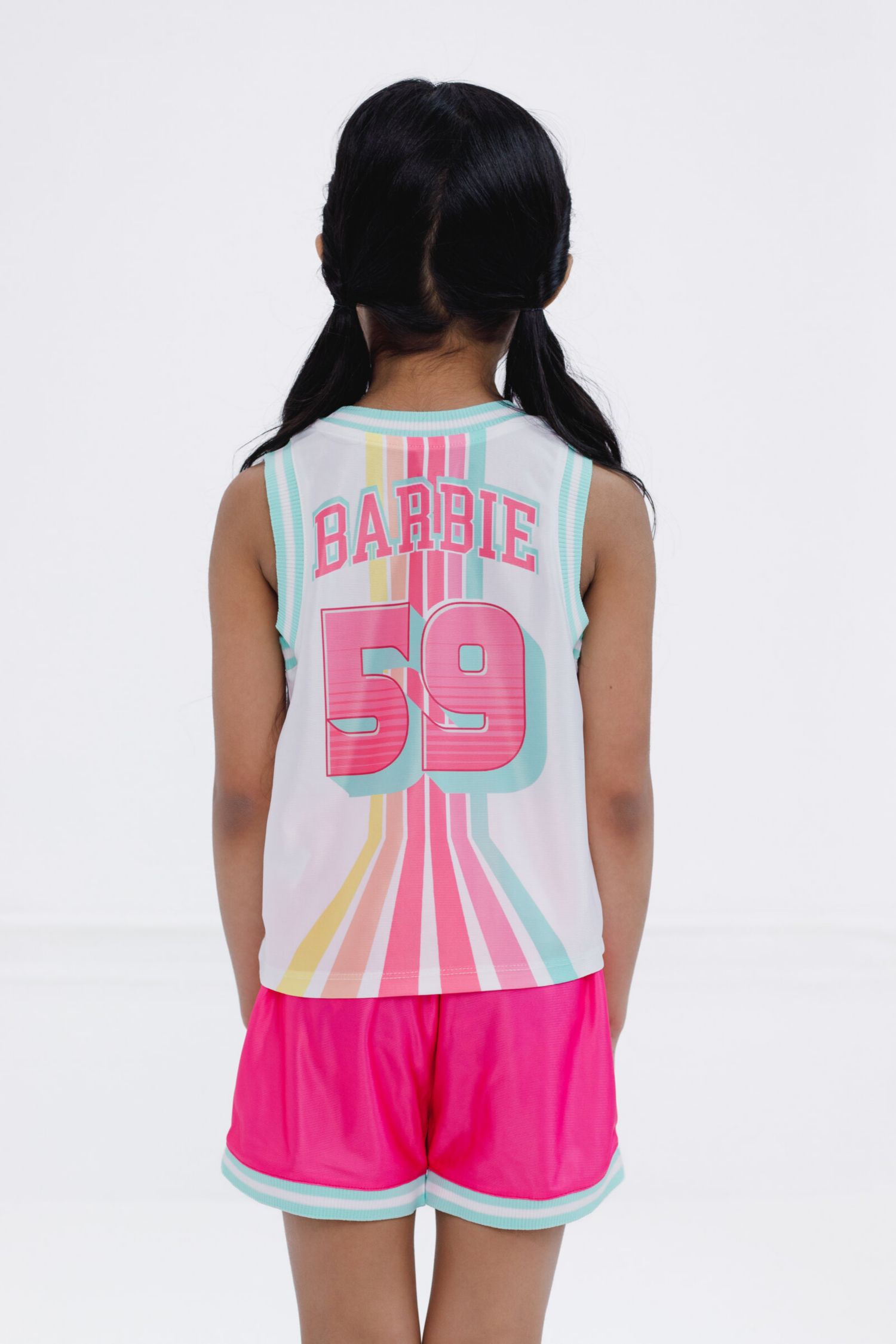 Girls Jersey Athletic Tank Top and Shorts Outfit Set