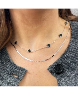 Disco Link Chain Necklace 14K White Gold 24 inches