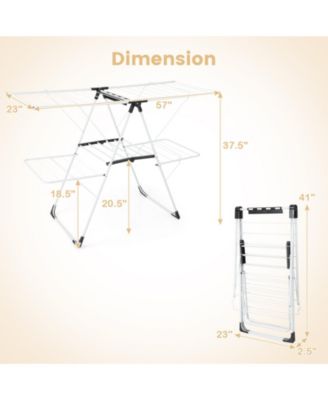 2-level Laundry Drying Rack with Height Adjustable Wings