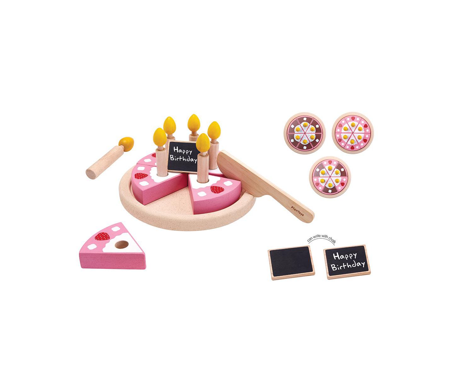 Детский игровой набор PlanToys Birthday Two-Sided Cake 11-Piece Playset, Ages 2+ — фото 2