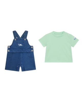 Baby Boys 2-Piece T-Shirt and Knit Denim Overall Set