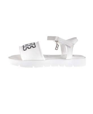 Little Girls Flat with Rhinestone Dangle Charm Sandals