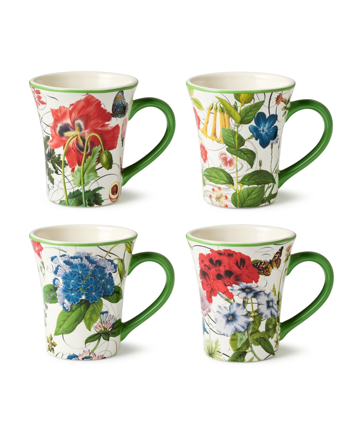 Certified International Greenhouse Set Of 4 Mugs 16oz In Miscellaneous
