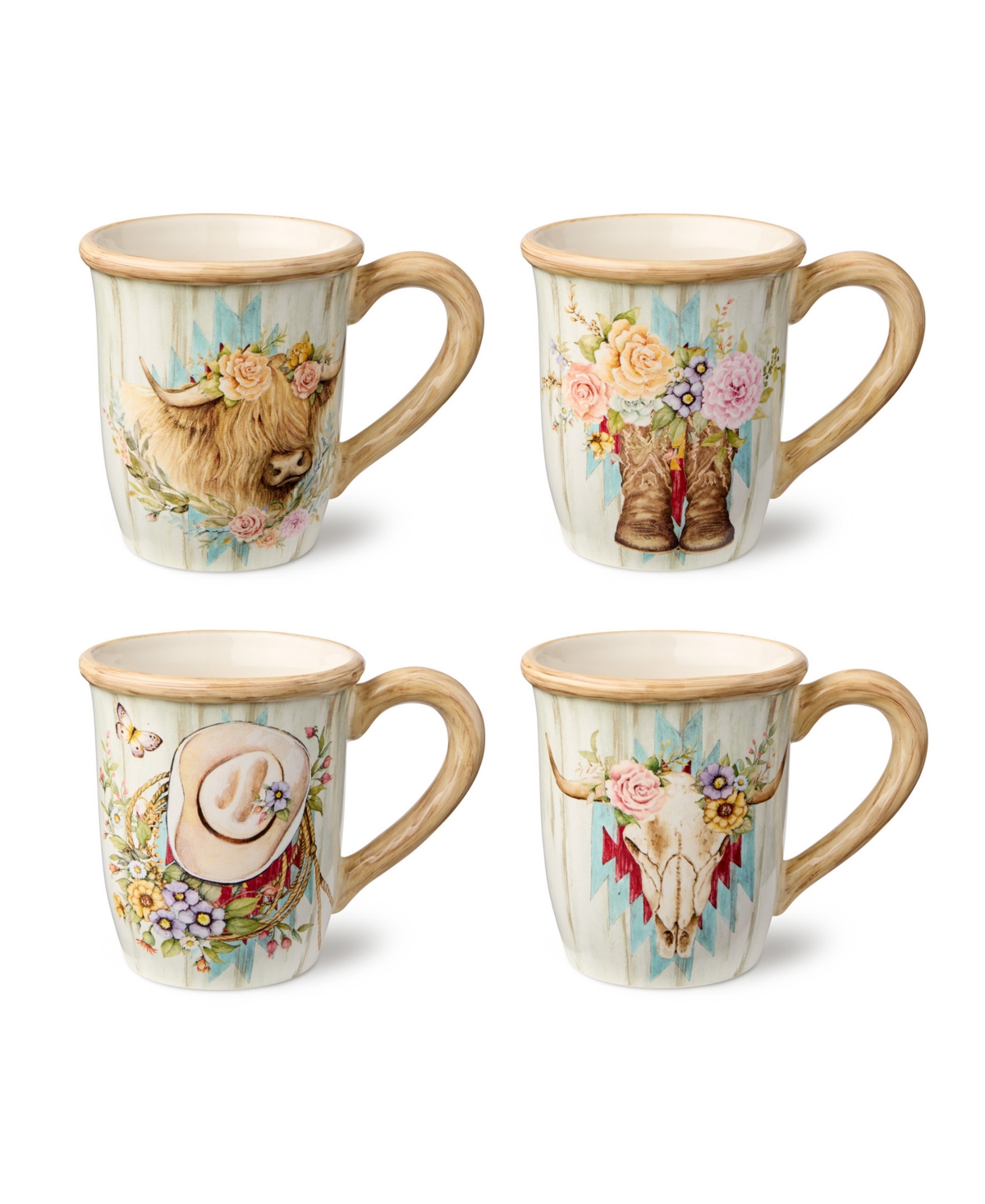 Certified International Rosewood Set Of 4 Mugs In Miscellaneous
