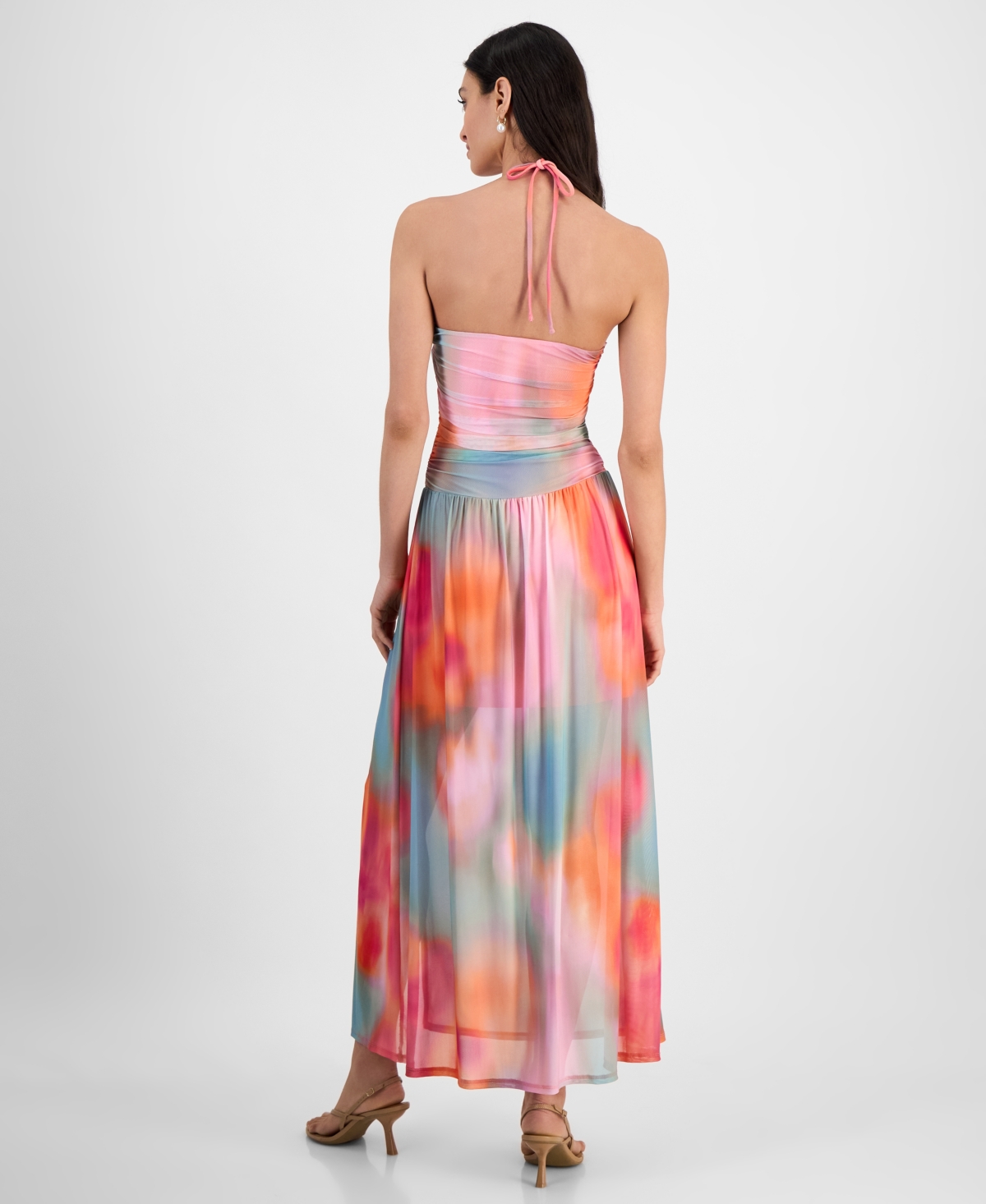 Bar Iii Women's Printed Halter Bandeau Maxi Dress, Exclusively At Macy's In Ayla Absrct A