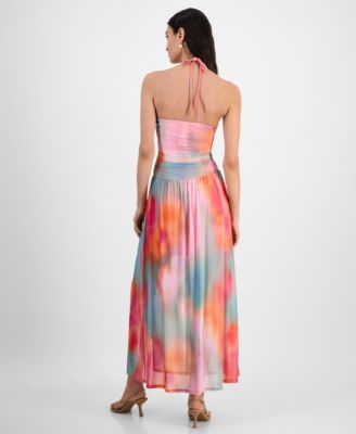 Women's Printed Halter Bandeau Maxi Dress, Exclusively at Macy's
