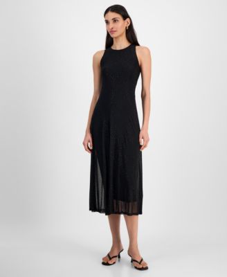 Bar III - Women's Rhinestone Mesh Midi Dress