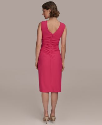 Женское платье-футляр Donna Karan New York с оборками и драпировкой без рукавов