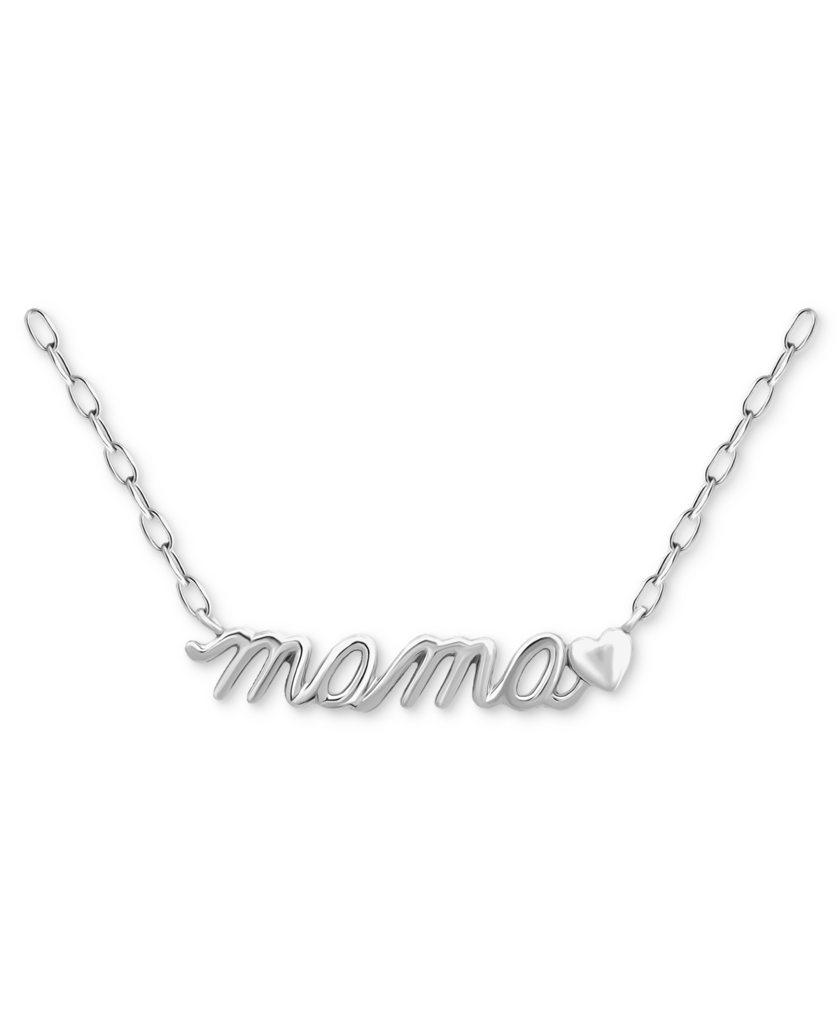 Giani Bernini Cubic Zirconia Mama Heart Pendant Necklace, 16" + 2" Extender, Created For Macy's