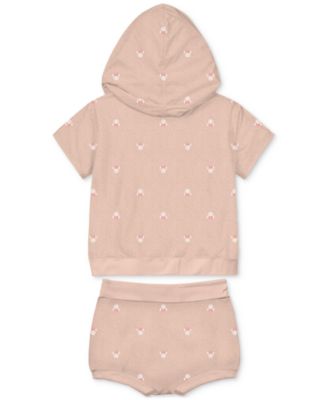 Baby Girls Minnie Mouse Terry Hoodie & Shorts, 2 Piece Set