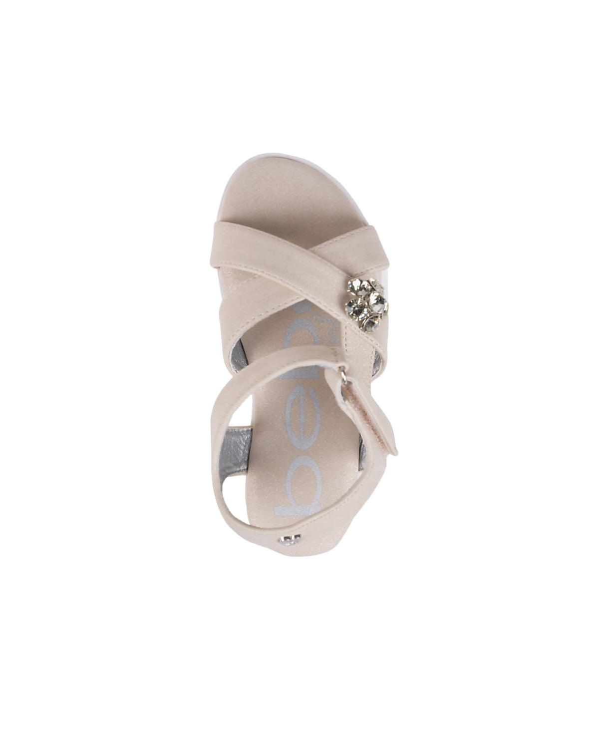 Bebe Little Girls Sporty With Flower Gem Accent Sandals In Tan