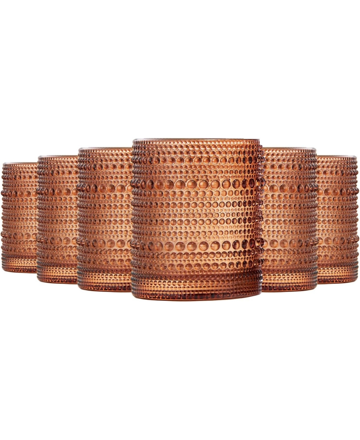 The Wine Savant Khen Hobnail Glasses, Set Of 6 In Orange