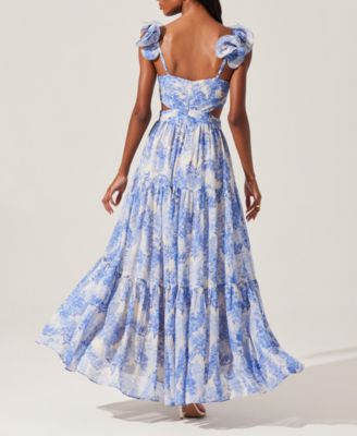 Women's Fritillaria Ruffle-Sleeve Maxi Dress