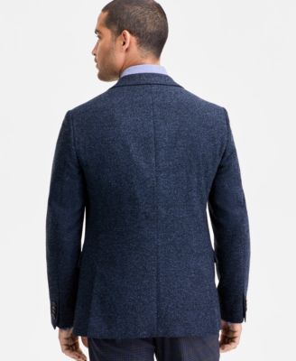 Men's Modern-Fit Blue Boucle Sport Coat 