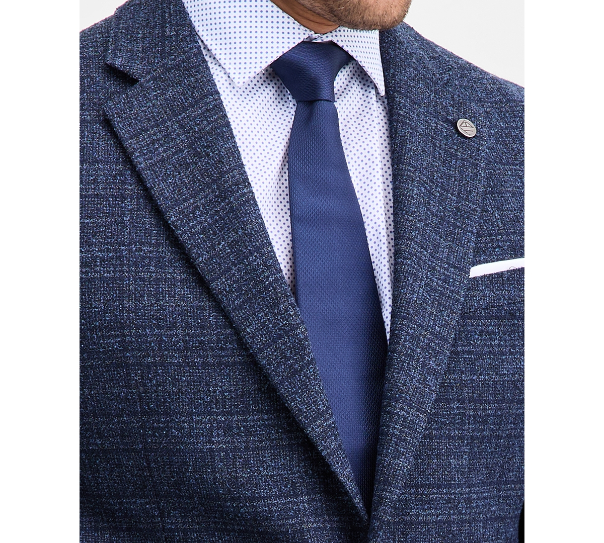 Ted By Ted Baker Men's Modern-fit Navy Boucle Plaid Sport Coat In Blue