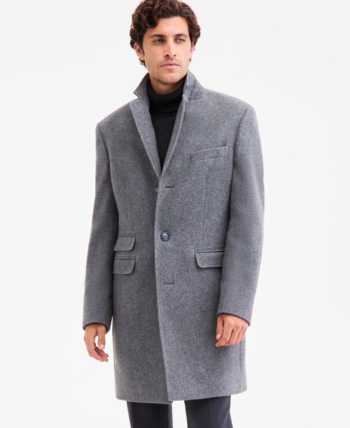 Ted By Ted Baker Men's Classic-fit Twill Wool-blend Overcoat In Gray