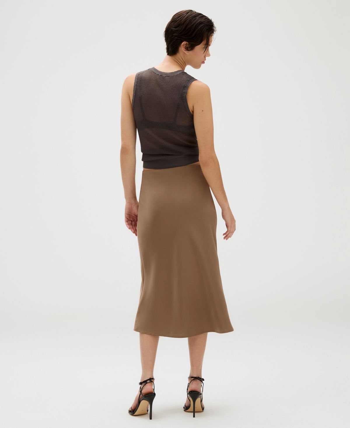 Calvin Klein Women's Matte Satin Midi Skirt