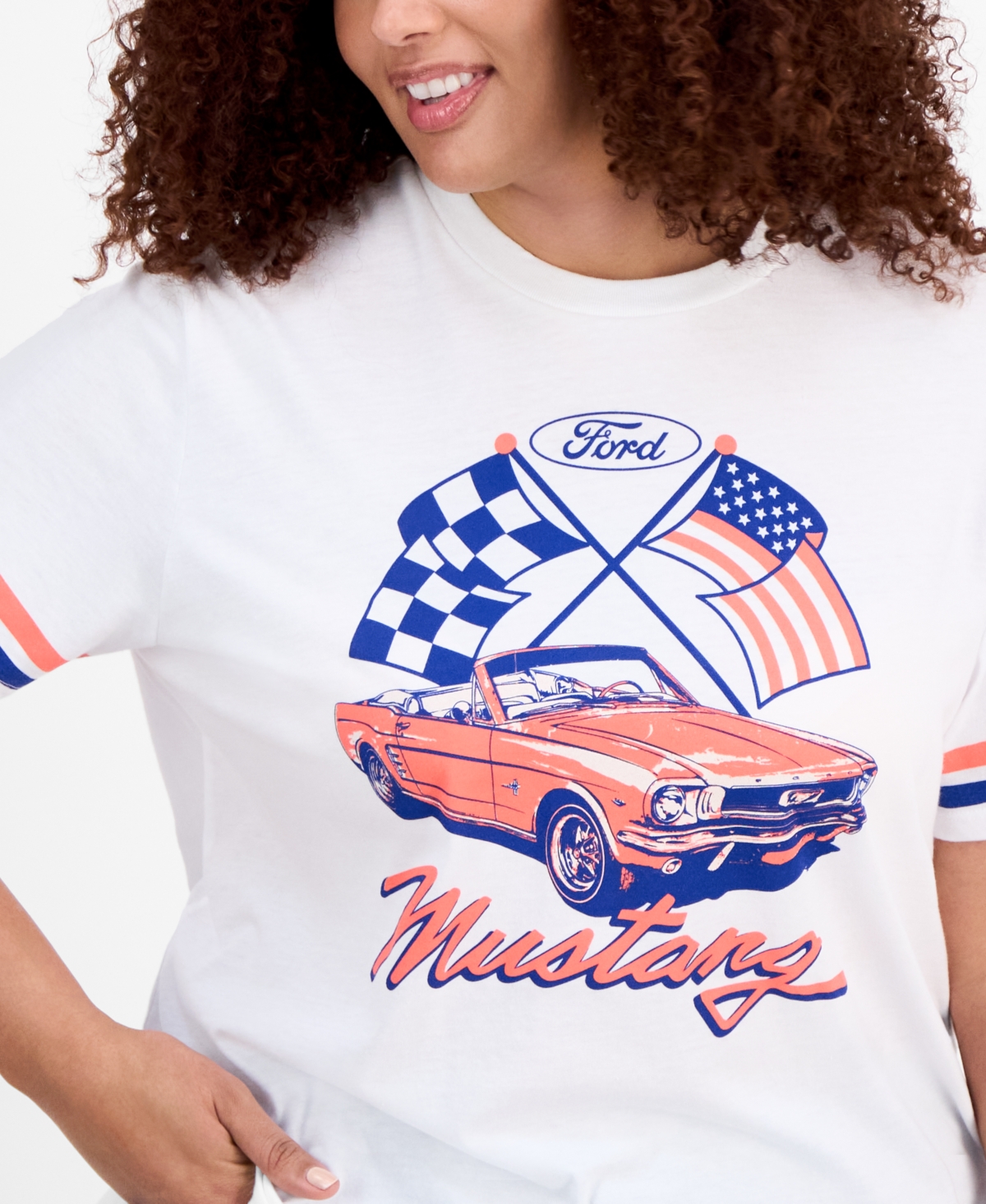 HYBRID TRENDY PLUS SIZE MUSTANG CREWNECK TEE 