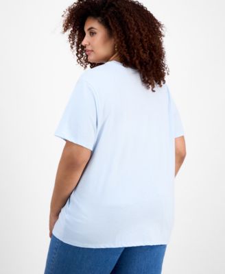 Trendy Plus Size Peanuts Fireworks Crewneck Tee