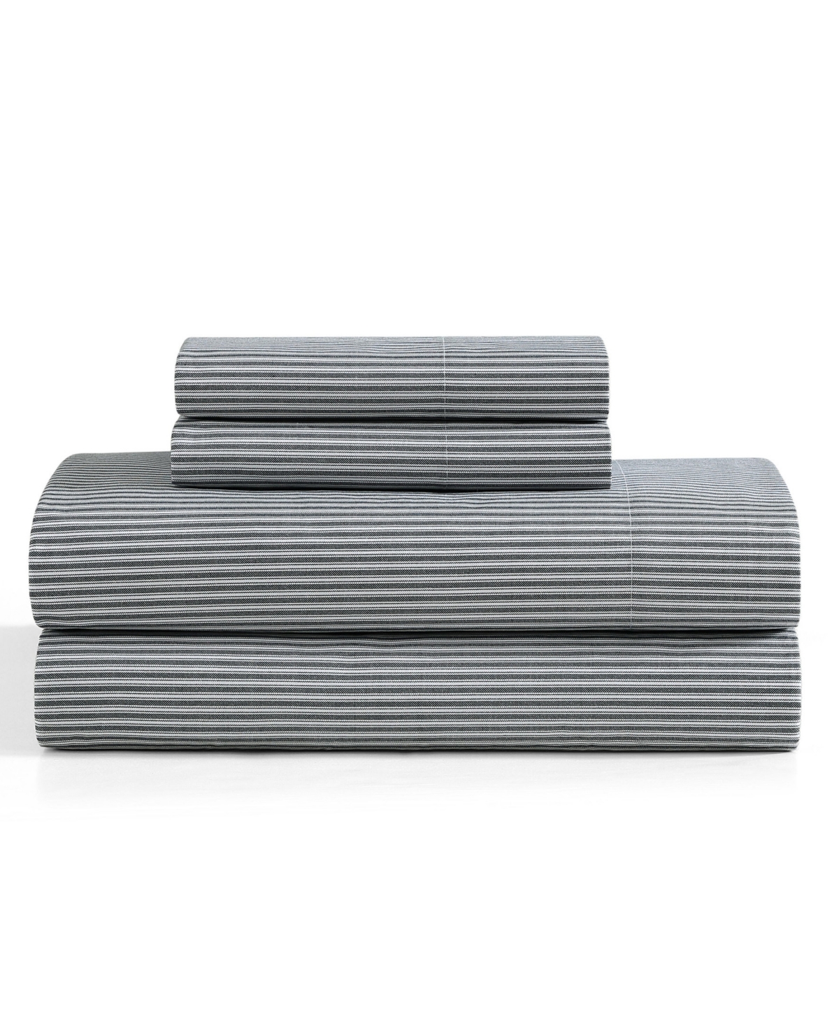 TOMMY HILFIGER PRINTED 200-THREAD COUNT COTTON PERCALE 4-PC. SHEET SET, FULL 