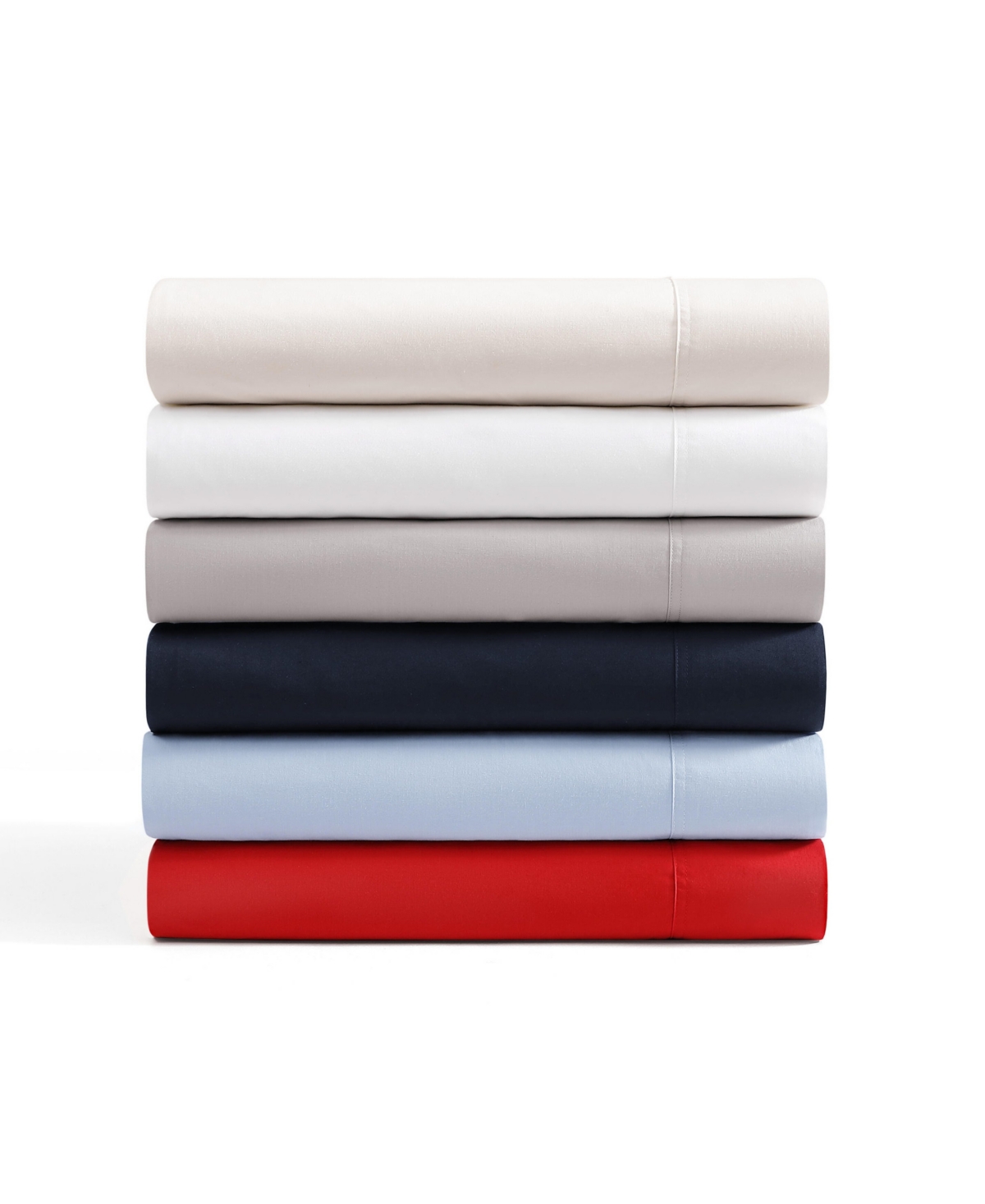 Tommy Hilfiger Solid 200-thread Count Cotton Percale 3-pc. Sheet Set, Twin Xl In Red
