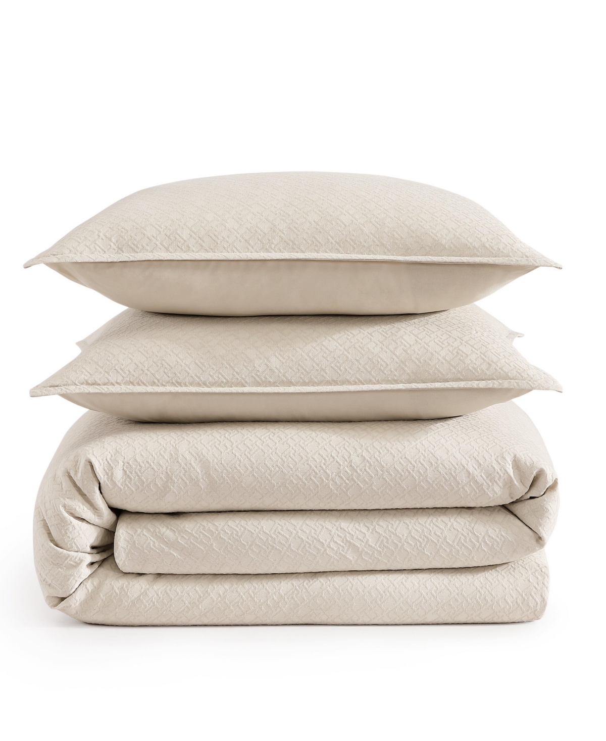 Tommy Hilfiger Monogram Matelasse Duvet Cover Set In Khaki
