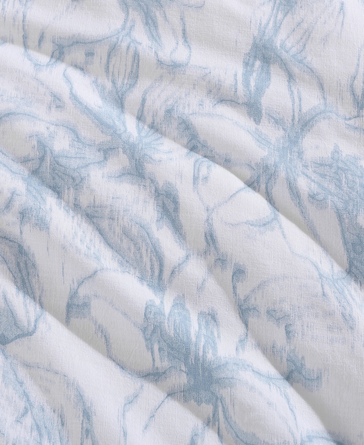 Tommy Hilfiger Ethereal Floral Cotton Comforter Bedding Set In White,soft Sky Blue