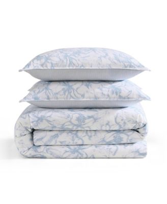 Ethereal Floral Cotton 3-Pc. Duvet Cover Set, Full/Queen