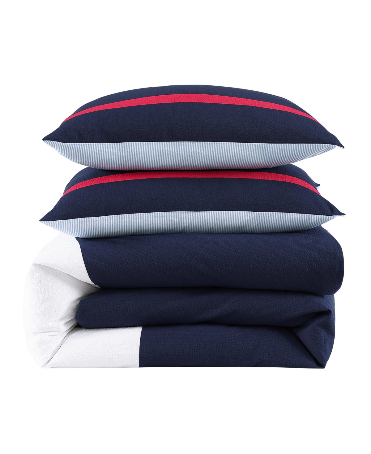 Tommy Hilfiger Iconic Anniversary Seersucker Duvet Cover Set In Core Navy,red,white